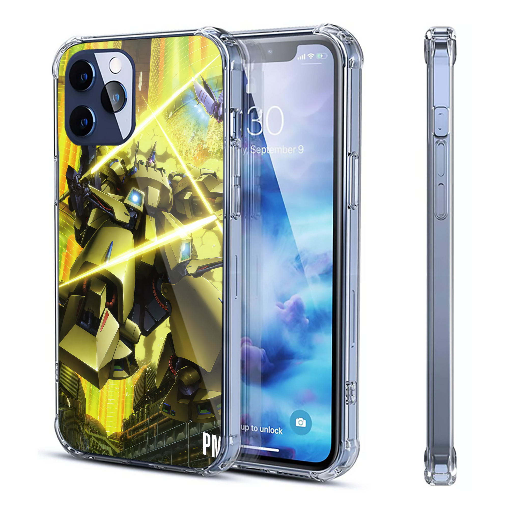 （画像用） 機動戦士ガンダム Mobile Suit Gundam 【iPhone 12シリーズ対応】透明スマホケース（クリアソフトケース）